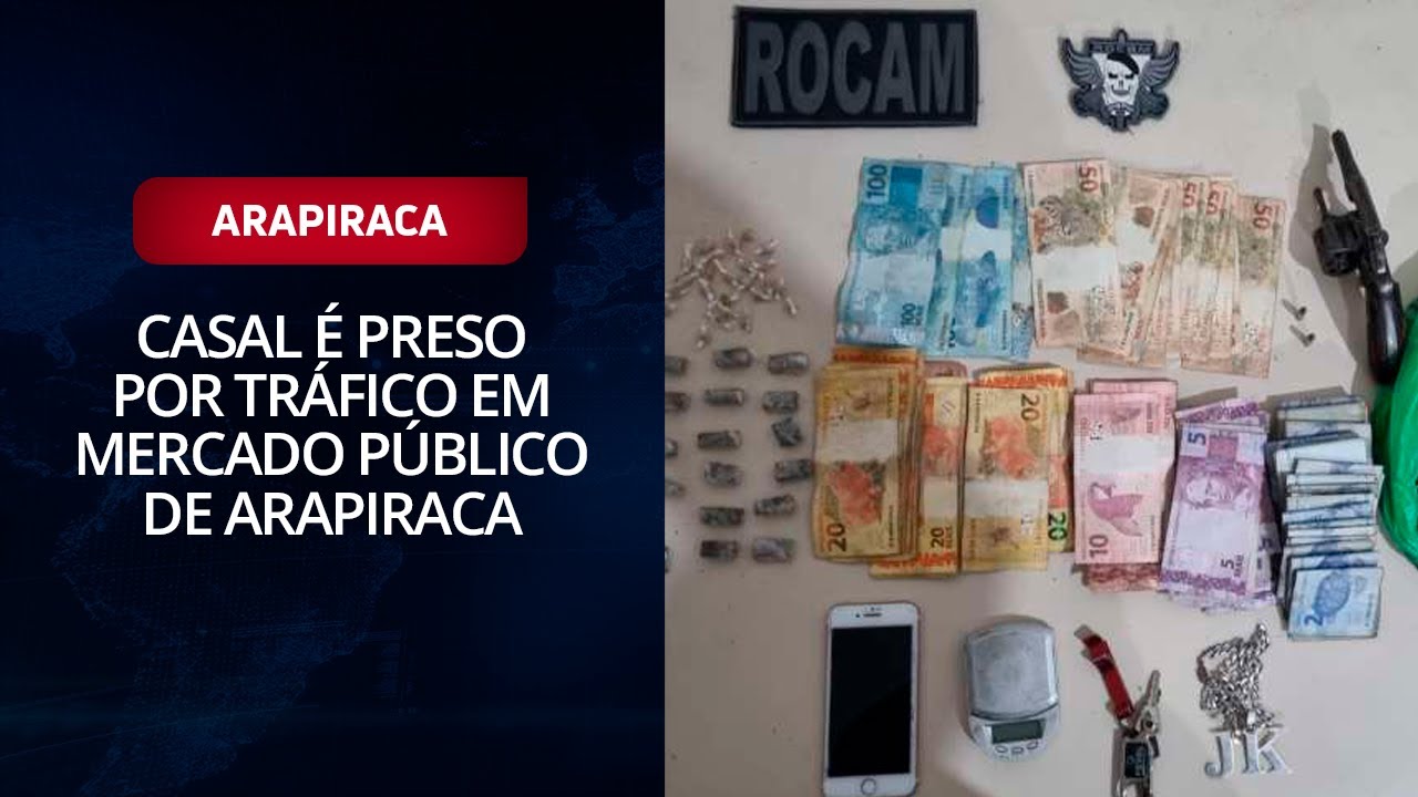 Casal é preso por tráfico em mercado público de Arapiraca