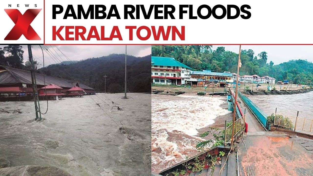 Keralam Flood Crisis: Fresh Visuals Show Pamba River Surge After Heavy Rainfall | NewsX