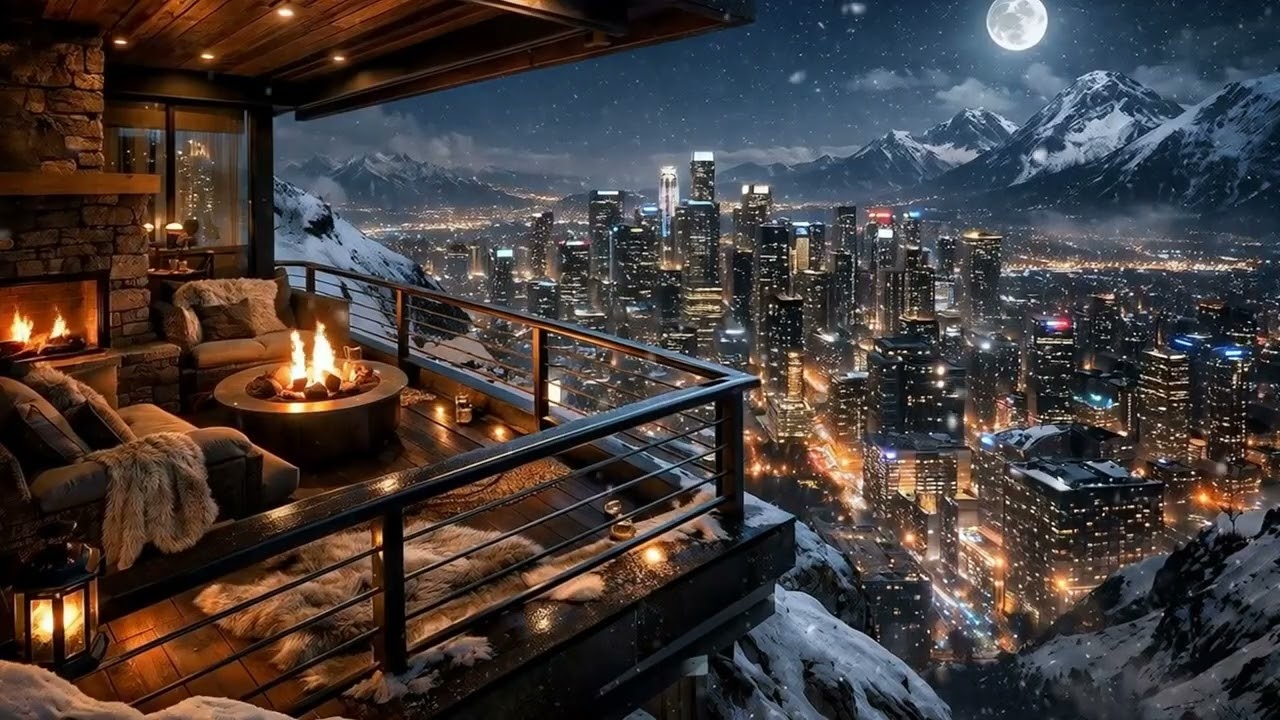 Snow-Covered Peaks & City Glow -relaxing chill pop music-
