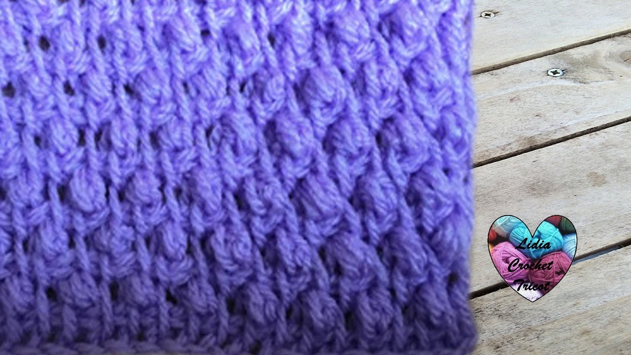 Crochet tunisien Point fantaisie / Crochet tunecino punto garbanzo