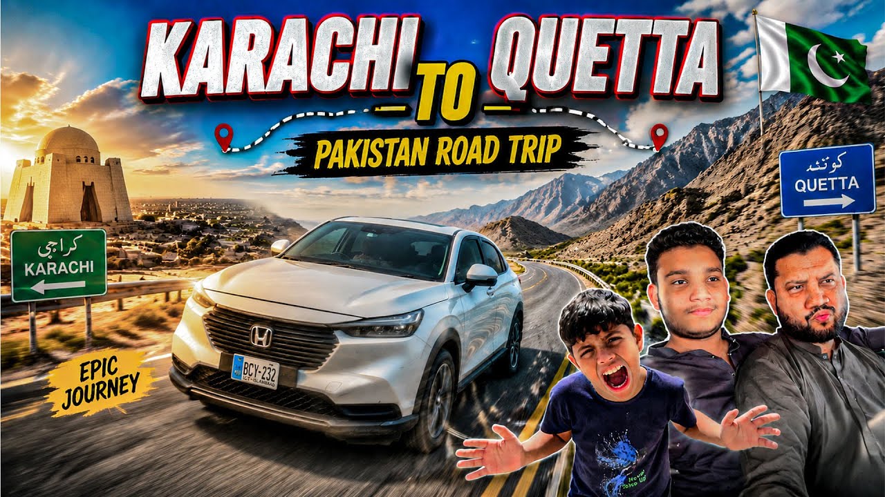🚗 Karachi to Quetta Road Trip in HRV 🇵🇰 | Abdullah's Nikkah Journey 💍 | Epic Adventure Begins 🔥