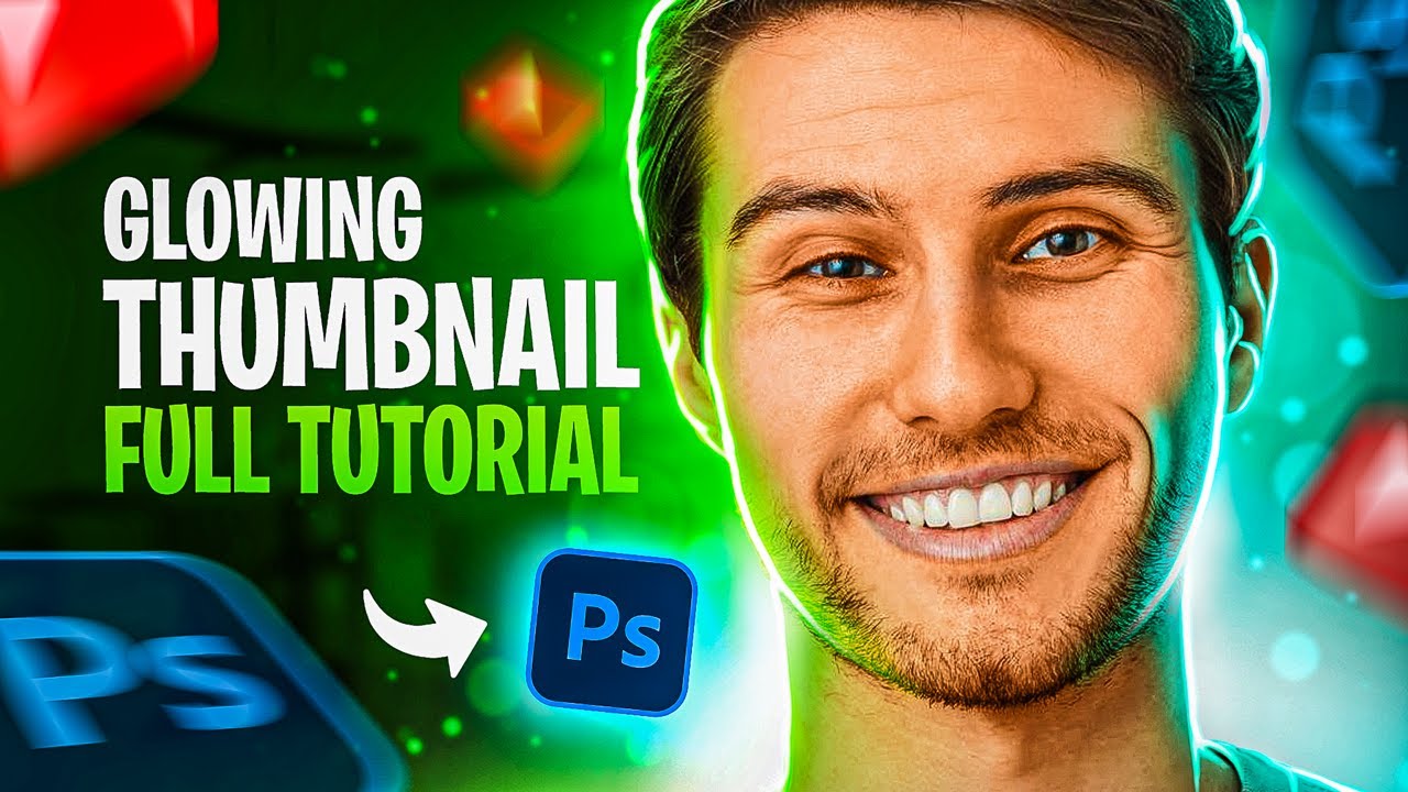 Создание светящихся миниатюр для YouTube в Photoshop | Полный урок