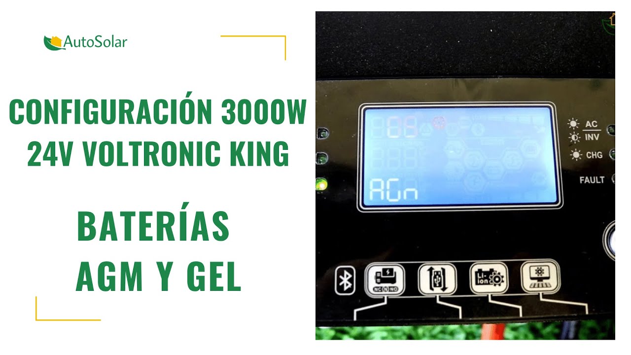 Inversor Voltronic Axpert King 3000W 24V | Configuración para baterías AGM y GEL