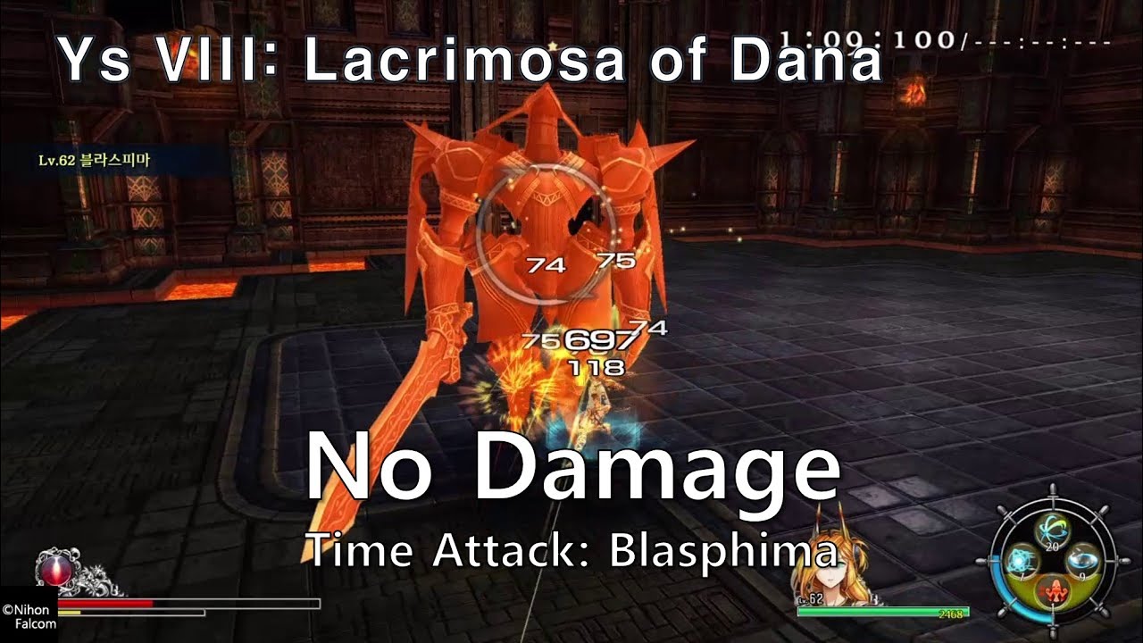 Ys 8 Boss Time Attack - Vs. Blasphima  (No damage, Inferno, Etania mode)
