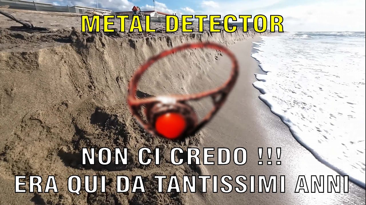 Il MARE SCAVA LA COSTA trovo ANELLO SPETTACOLARE - Ricerca con il Metal Detector