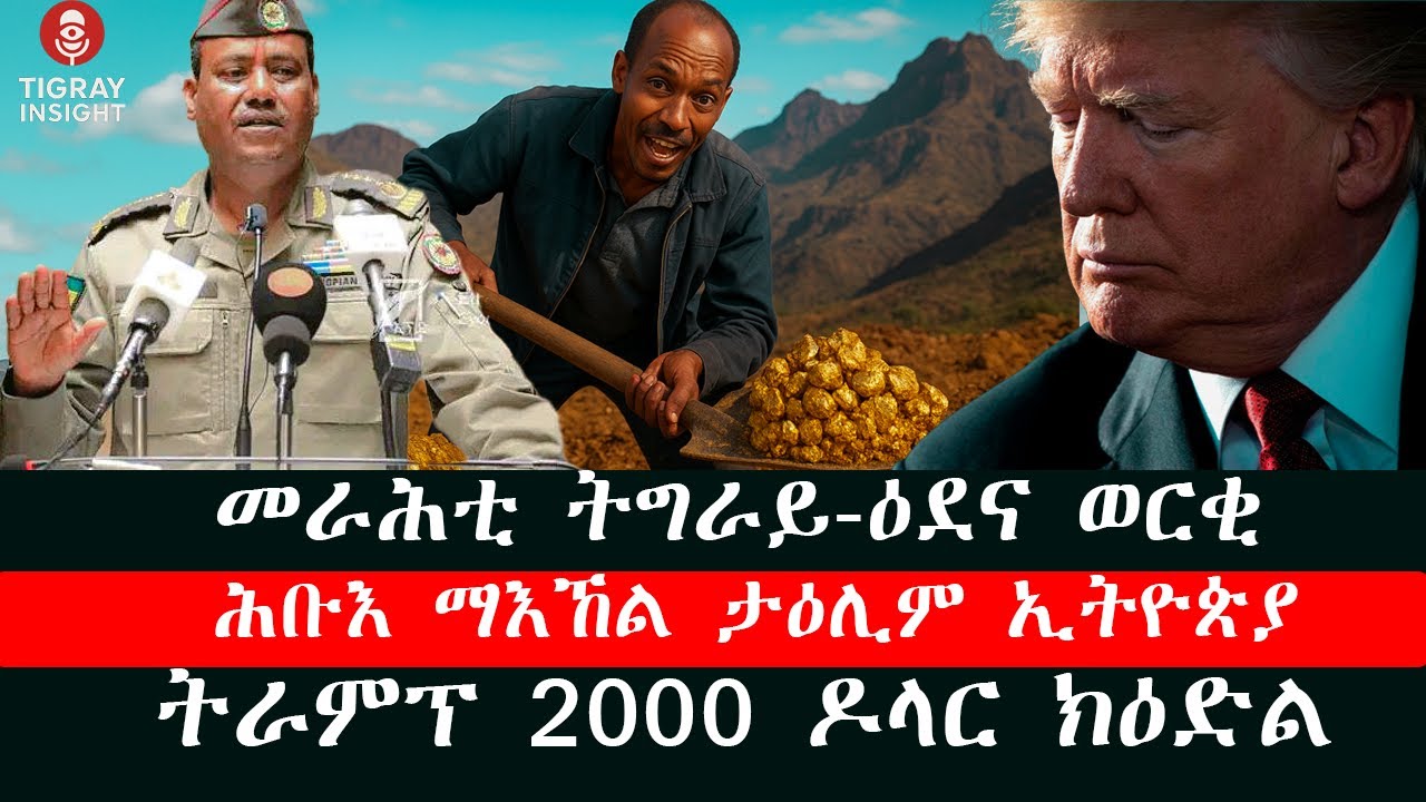 Tigray Insight:🛑ሓዱሽ ፀብፃብ ዕደና ወርቂ /🛑ሕቡእ ማእኸል ታዕሊም ኢትዮጵያ  / 🛑ትራምፕ 2000 ዶላር ክዕድል