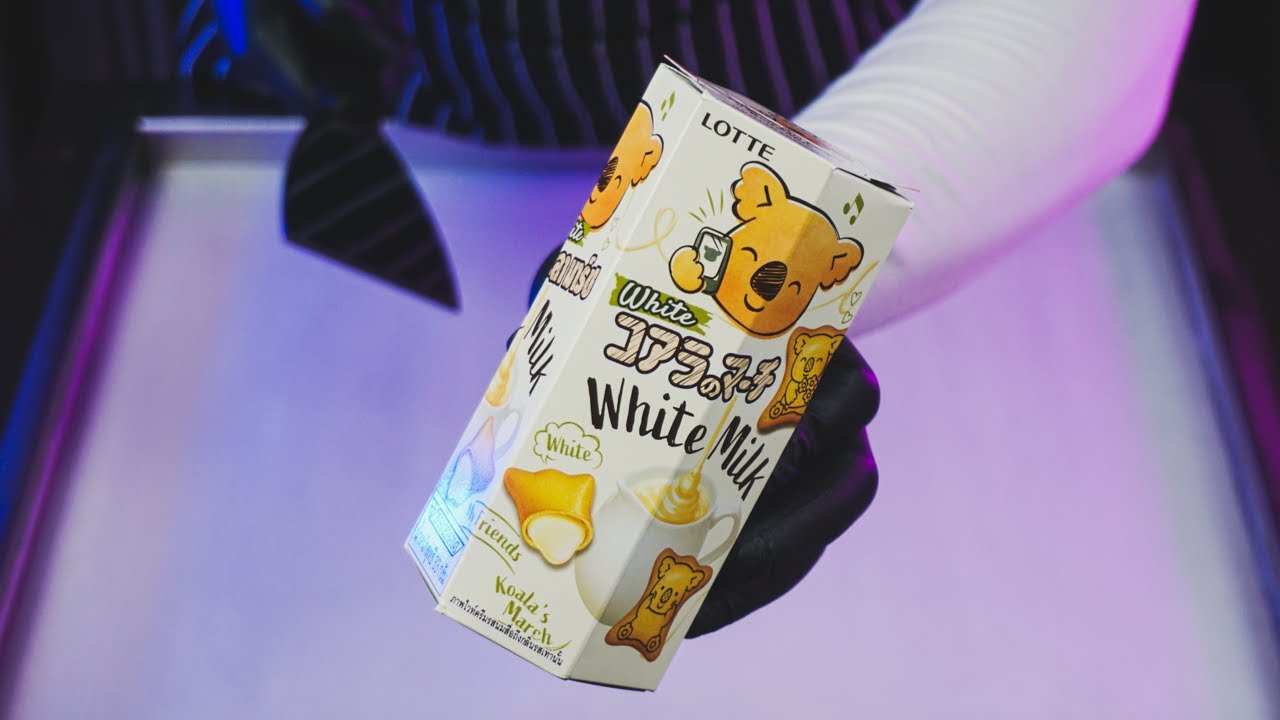 ASMR Relaxing LOTTE Koala's March White Milk Rolled Ice Cream - Amazing Ice Cream rolls