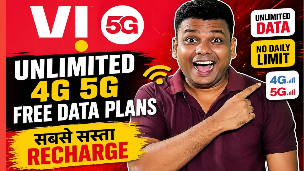 Vi Unlimited Best Recharge Plans 2026 | Free 4G 5G Unlimited Data Plans | Vi Latest Plans
