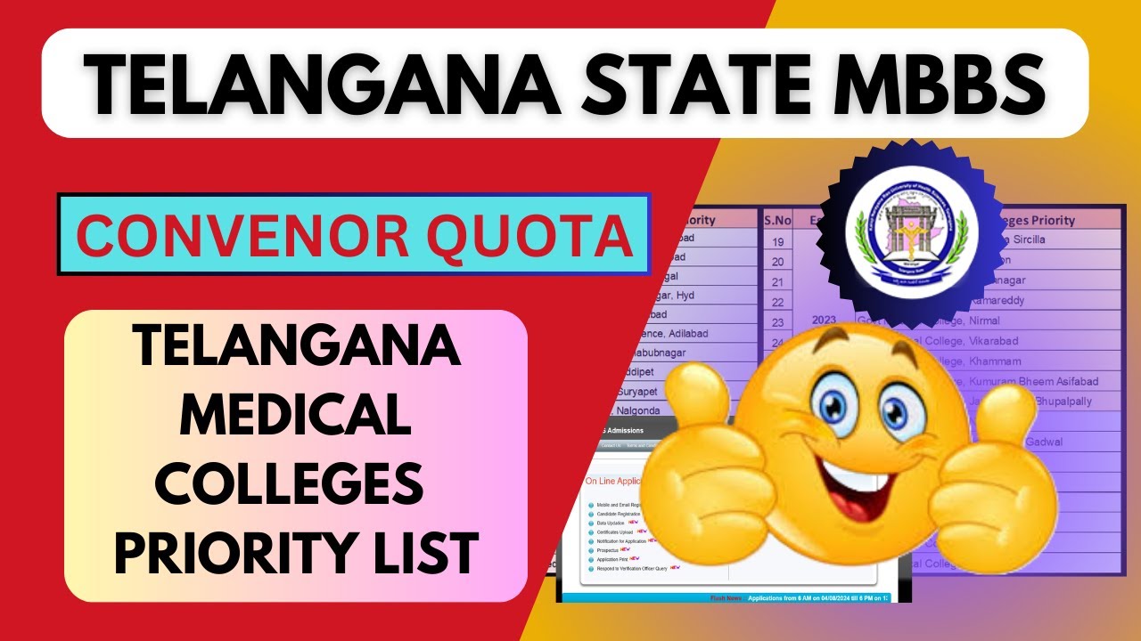 Get Ready for MBBS Web Options with TS Convenor Quota Priority List