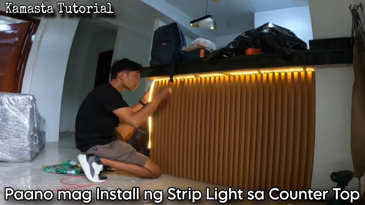 Paano Mag Install ng Strip light sa Bar Counter w/ Fluted Panel