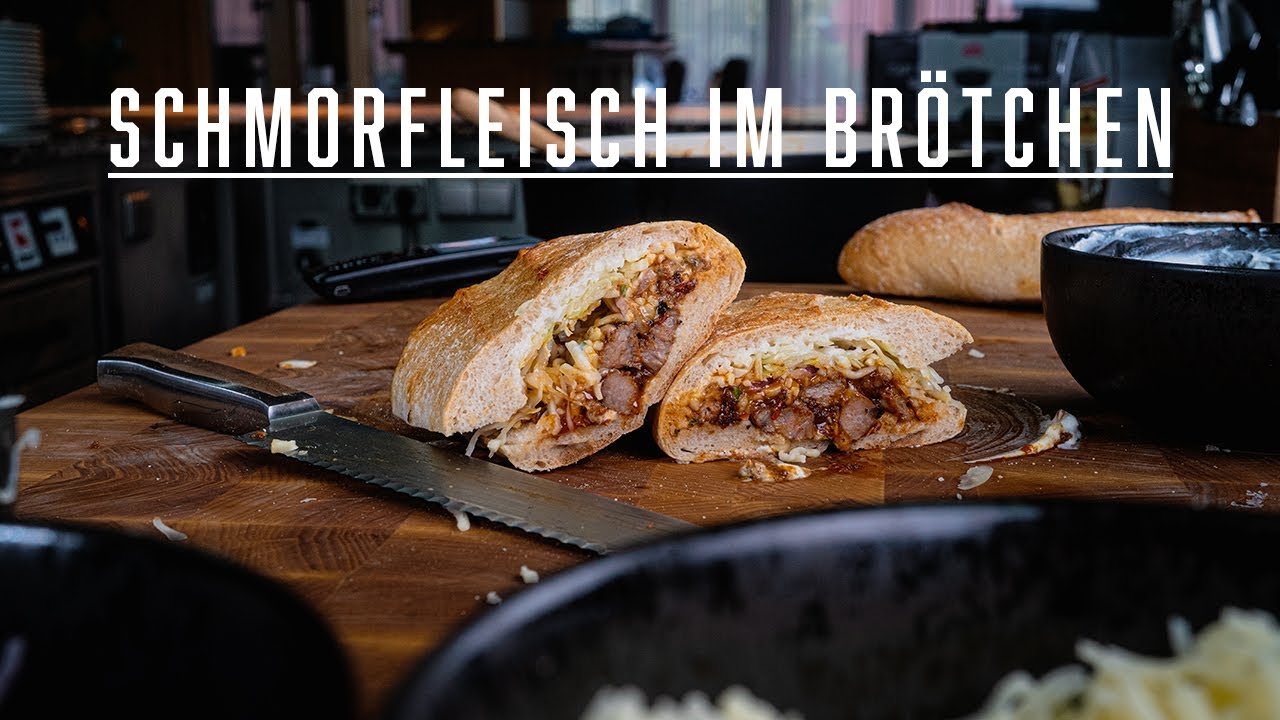 Schmorfleisch im Brötchen – Kochen im Tal