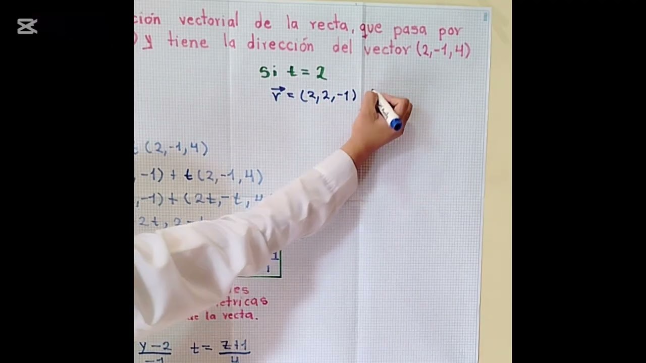 Ecuación vectorial y parametrica de una recta en el espacio. 