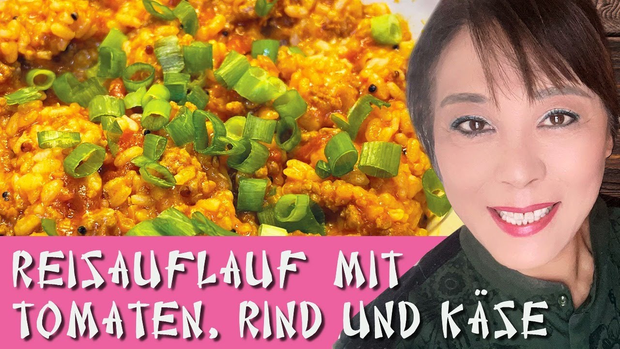 Reisauflauf mit Rindhackfleisch, Tomaten und Käse