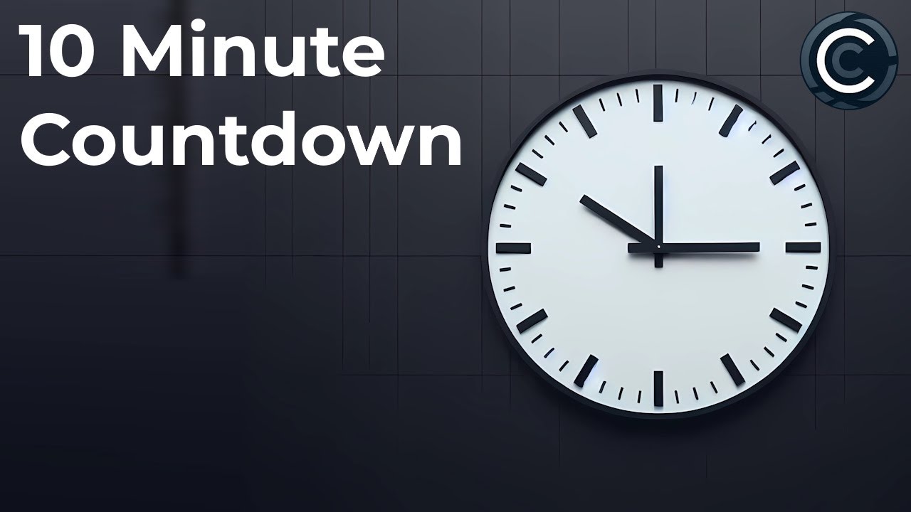 10 Minute Countdown - White Text On Black Background #CreatorCache