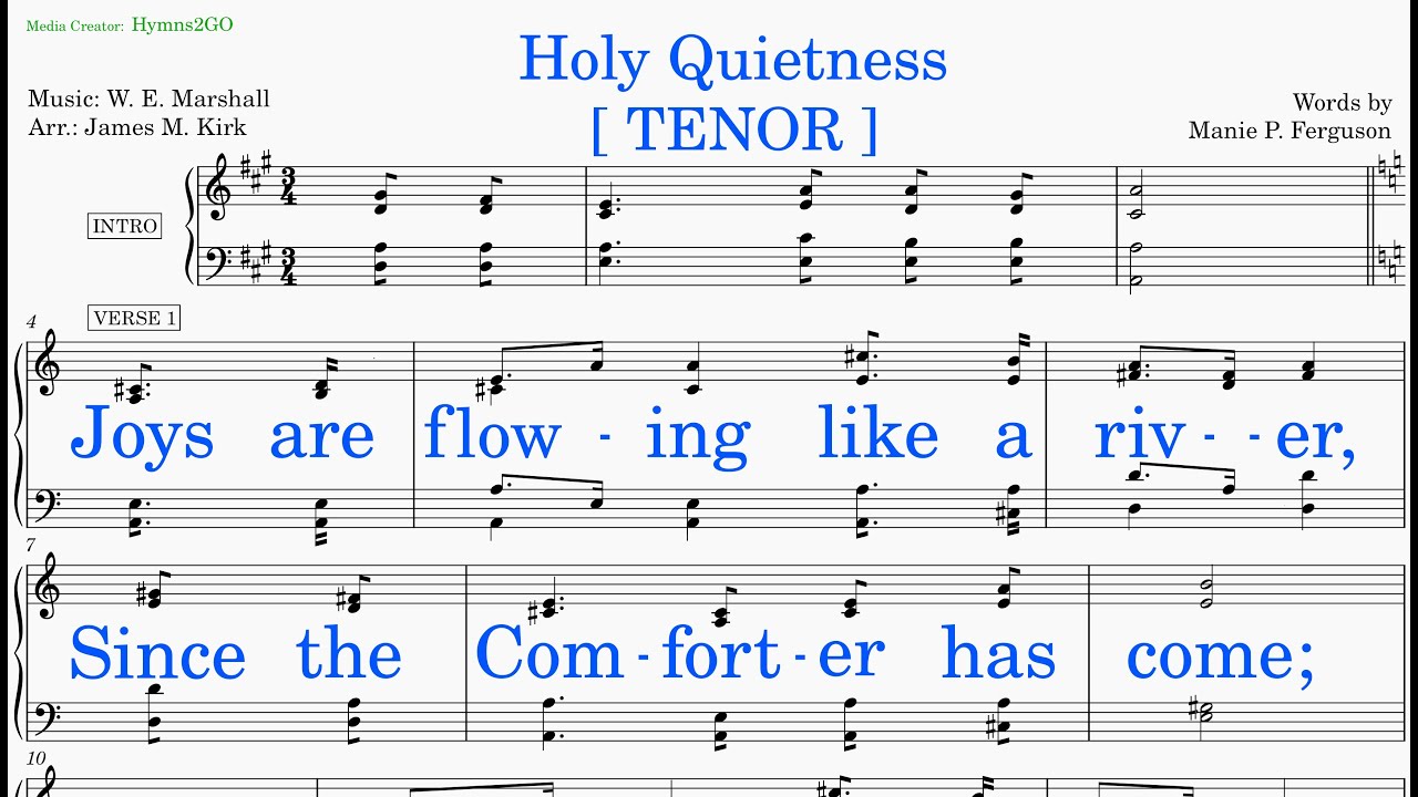 Holy Quietness (Marshall - Ferguson) [v2] Tenor