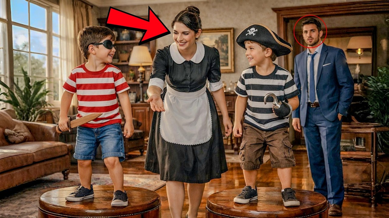 MILIONÁRIO CHEGOU DO SUPERMERCADO… E VIU A FAXINEIRA E SEUS FILHOS BRINCAREM DE PIRATA NA SALA