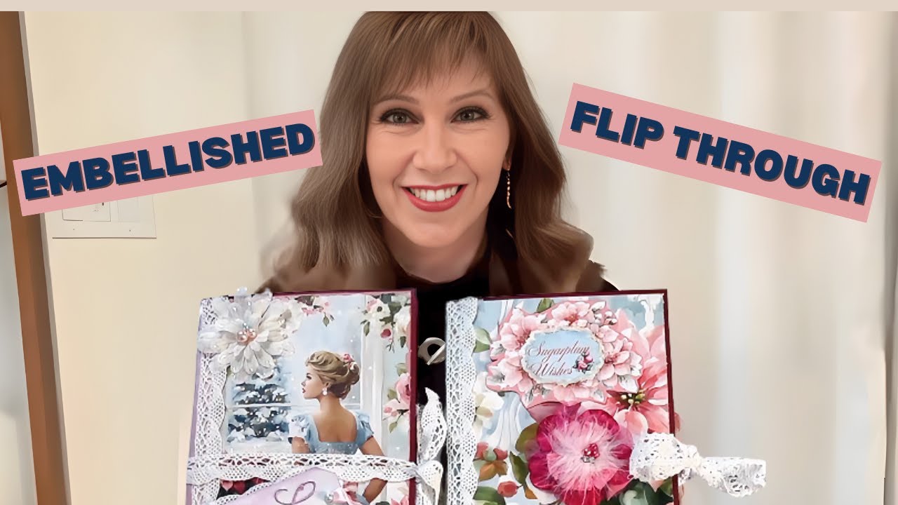Two Christmas Mini Albums | Elegant Shabby Chic Flip-Through with Lace, Florals & Vintage Charm