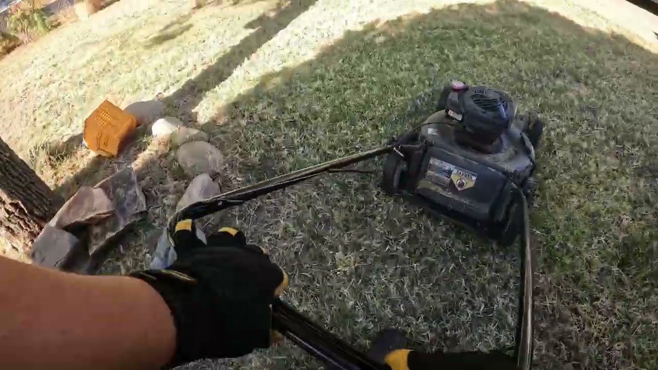 Mowing Lawn with Craftsman 140cc Push Mower | POV