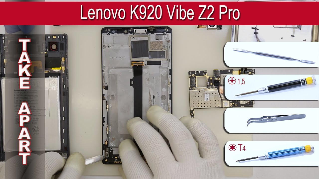 Как разобрать 📱 Lenovo K920 Vibe Z2 Pro Разборка и ремонт