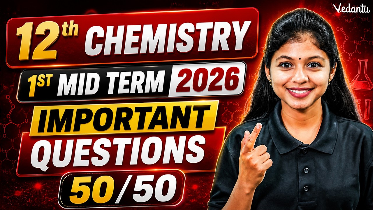 12th Chemistry 1st Mid term Important Questions 2026 | 50/50🔥 Question Paper | Shravanee Ma'am