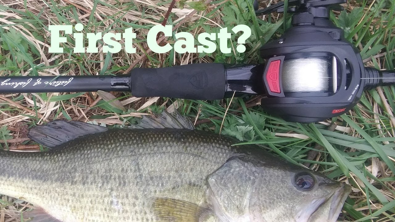 First Time Fishing With BAITCASTER, FIRST CAST FISH!!??