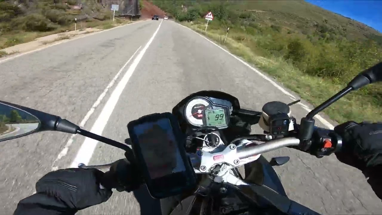 Port Canto to La Seu D'Urgell, Spain, Pyrenees, Tuono V4, Engine sound only