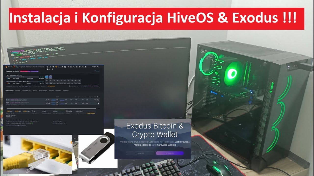 Koparka Kryptowalut - 2 Instalacja i Konfiguracja #hiveos  #exodus  #kryptowaluty #offgrid #ongrid