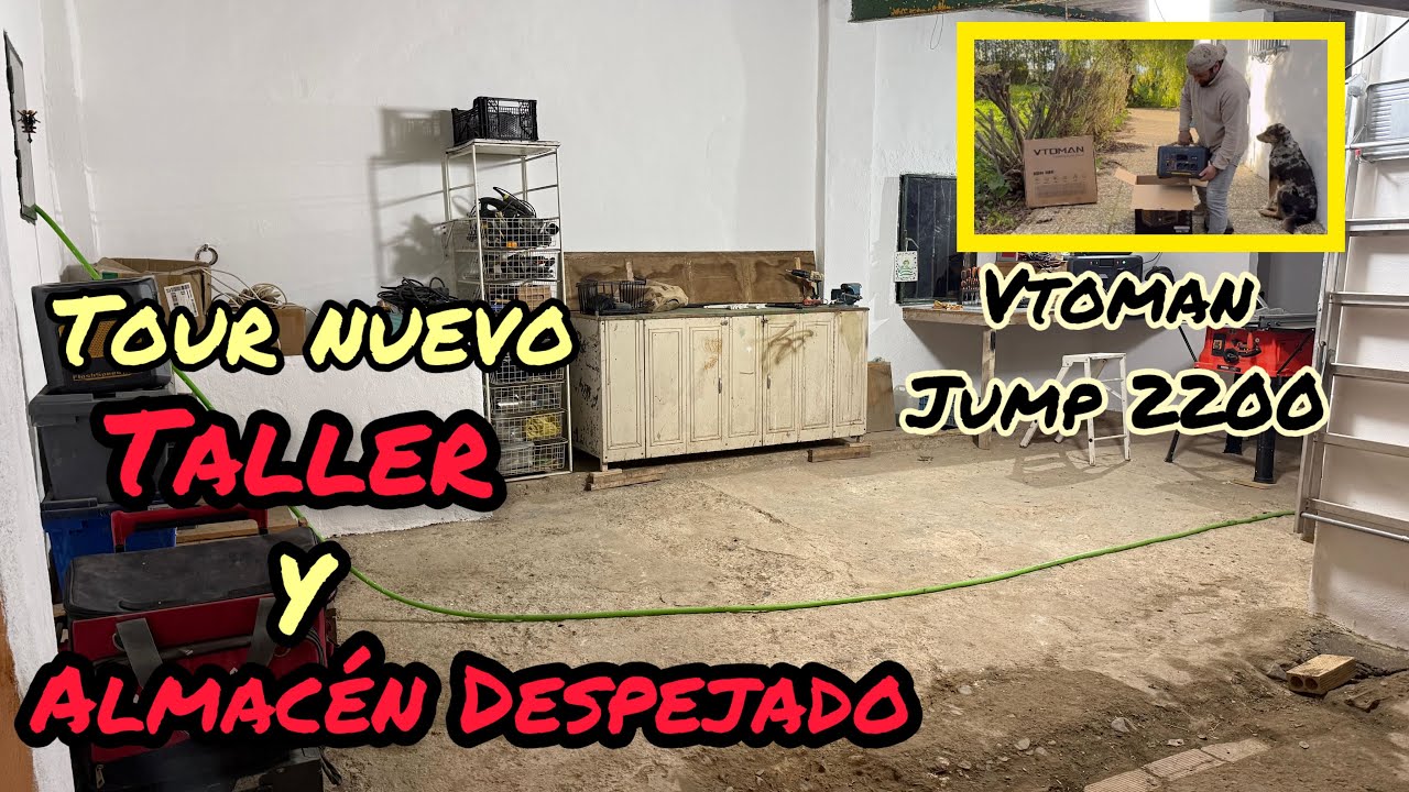 TOUR nuevo TALLER y ALMACÉN , VTOMAN JUMP 2200 , casi cae la PALMERA por el TEMPORAL 