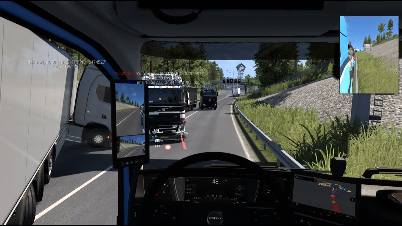 [#0588] Traffic ACCIDENT | A stuck Scania + overtaking Mercedes after incident! | ETS2 TruckersMP