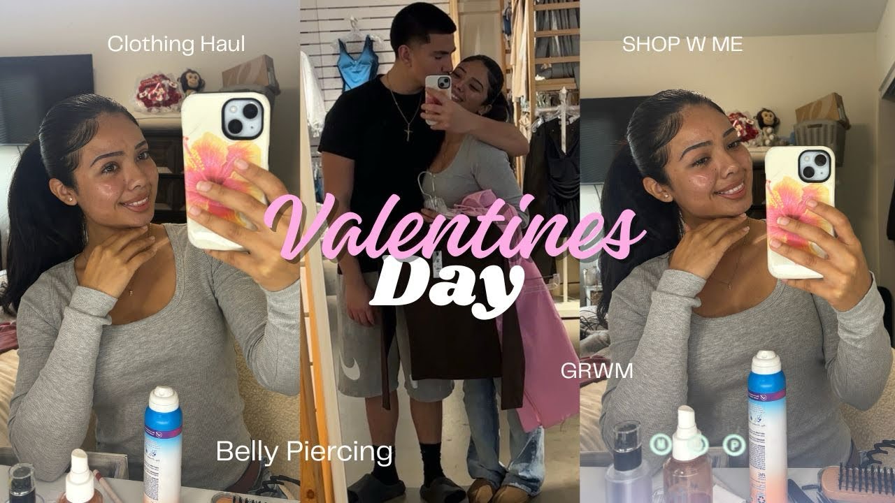 Valentine’s Day Post 🏹 | Shopping, BELLY PIERCING, grwm, haul 💕