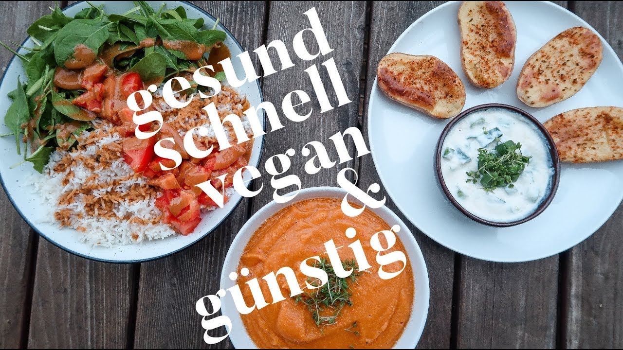 3 VEGANE & GESUNDE REZEPTE UNTER 3€, 3 Zutaten, in 15 Minuten. Schnell, einfach & günstig