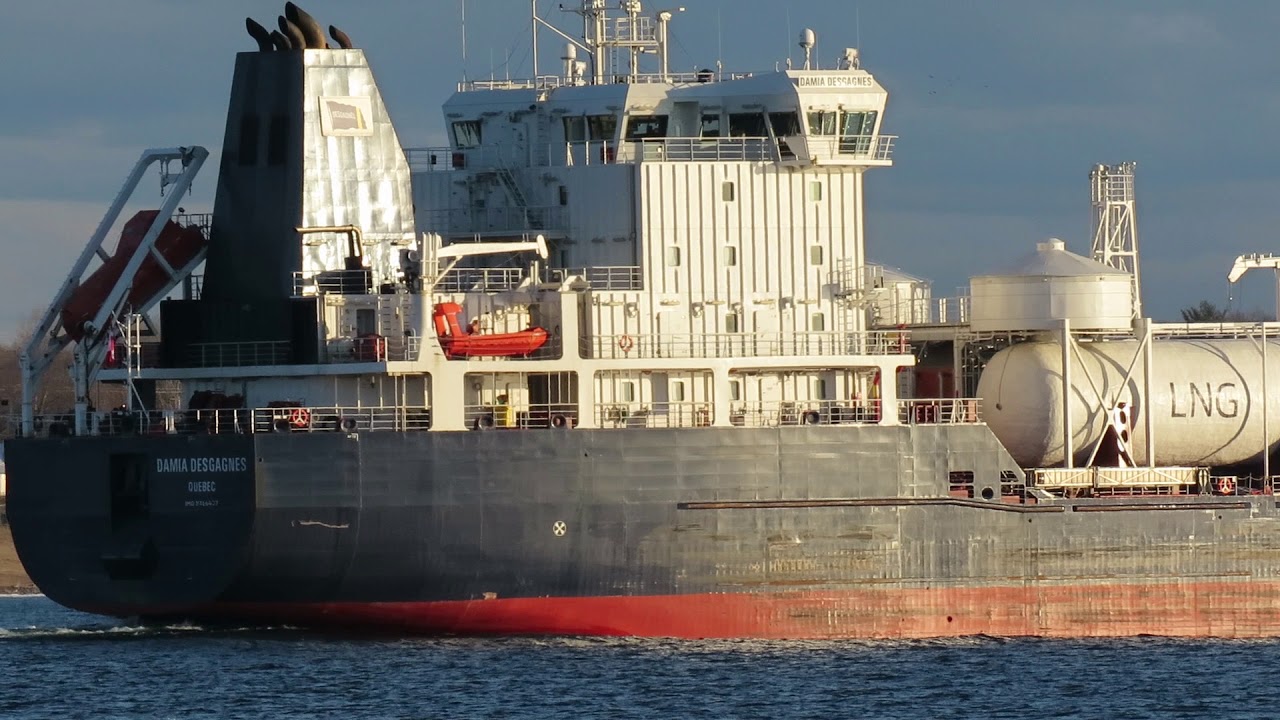 M/T Damia Desgagnes, asphalt/bitumen tanker in the St Lawrence Seaway at Prescott ON