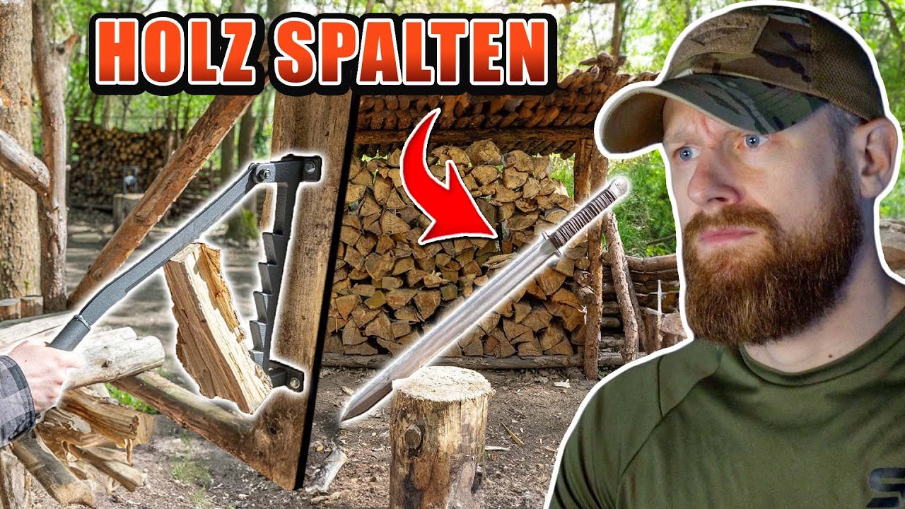 Holz spalten mit SCHWERT?! - Naturensöhne testen 5 Arten Holz zu hacken | Fritz Meinecke reagiert