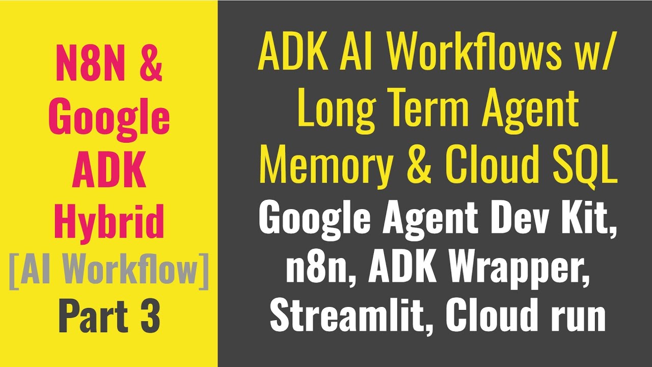 N8N & ADK Hybrid: N8N, Wrapper, ADK Bundle in Cloud | Cloud SQL & Long Term Agent Memory Part 3
