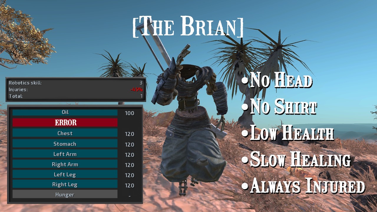 Soloing the World as a Headless Thrall in Kenshi.