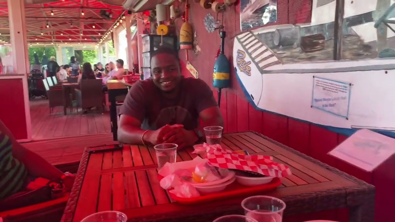 The Williams Family Is Eating Lobster In Rockland,Maine At Claws!!! Claws Has Excellent Lobster!!! 