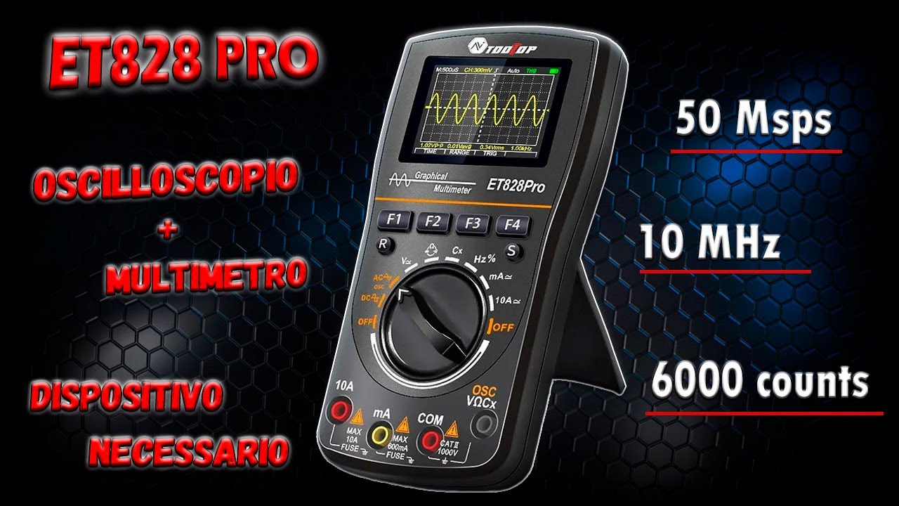 ✅ Novità da Tooltop! Pratico e preciso Oscilloscopio + Multimetro ET828 Pro.  Revisione e test. ✅