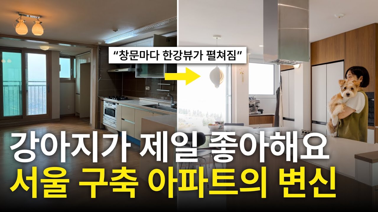 서울 한강뷰 구축 아파트 인테리어, 반려견 있는 집 어떻게 바뀌었을까?