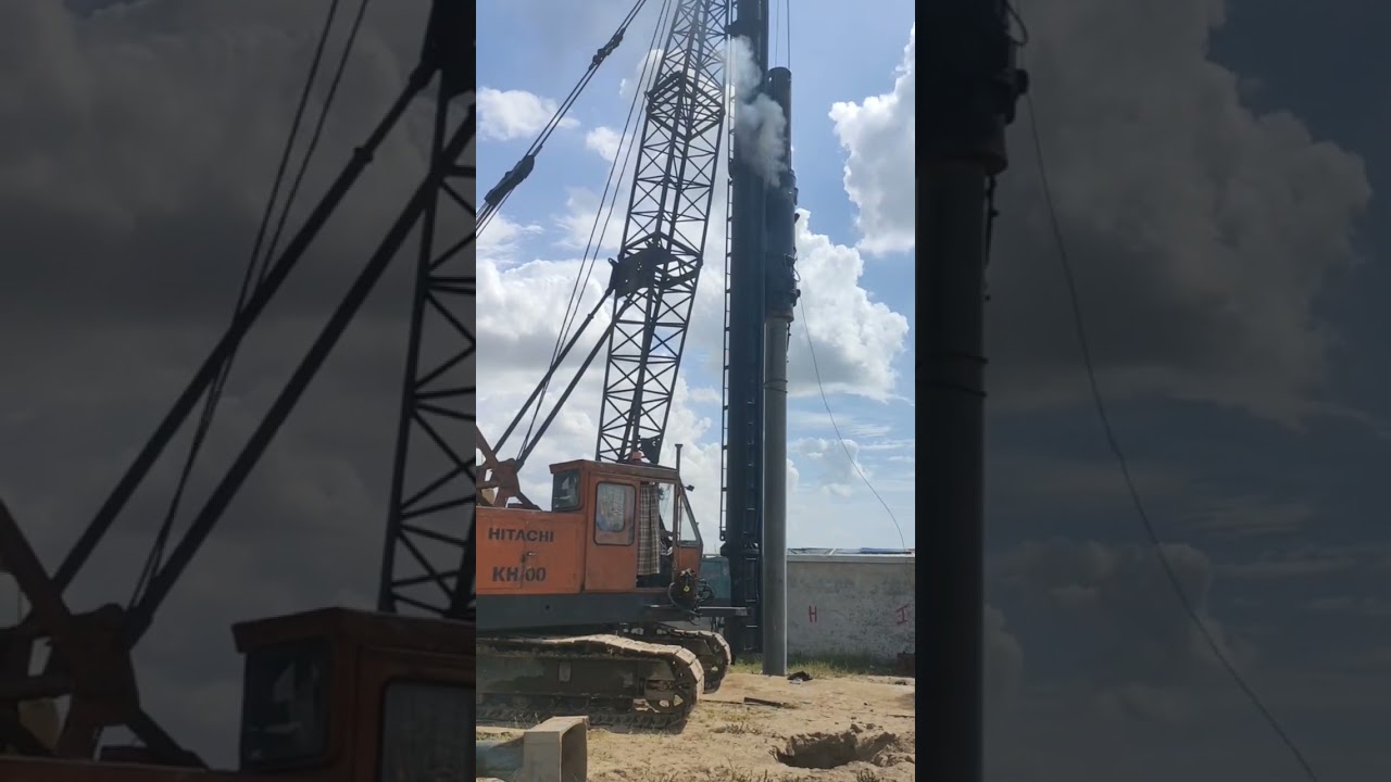 Diesel hammer pile driving | Diesel robot pile install