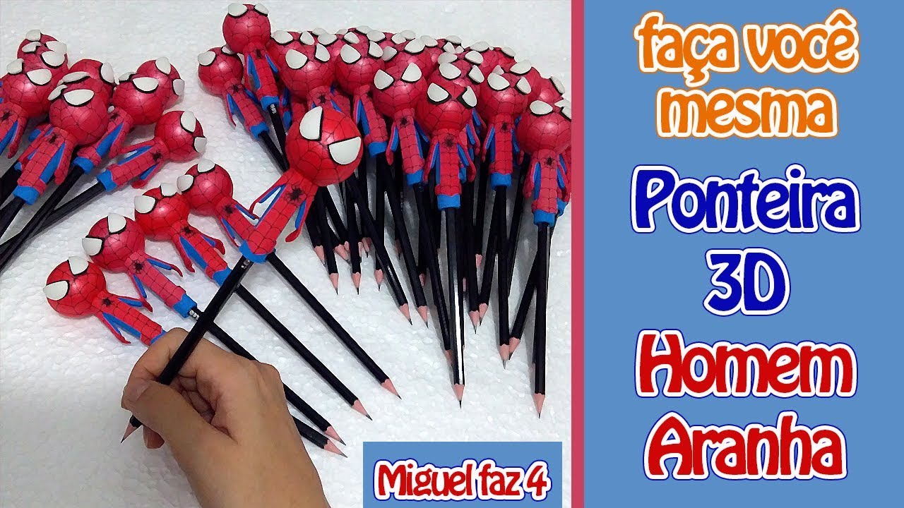 Como Fazer Ponteira 3D Homem-Aranha | Criatividades da Dê