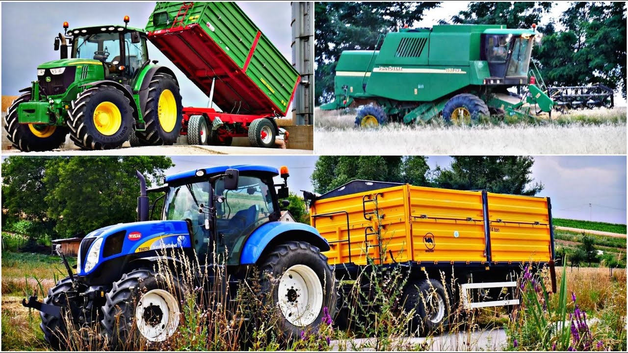 ㋡Żniwa pszenicy 2019 ㋡ GR Trzaska ㋡ John deere 6170R & New holland t6070 & John deere 1450 CWS㋡