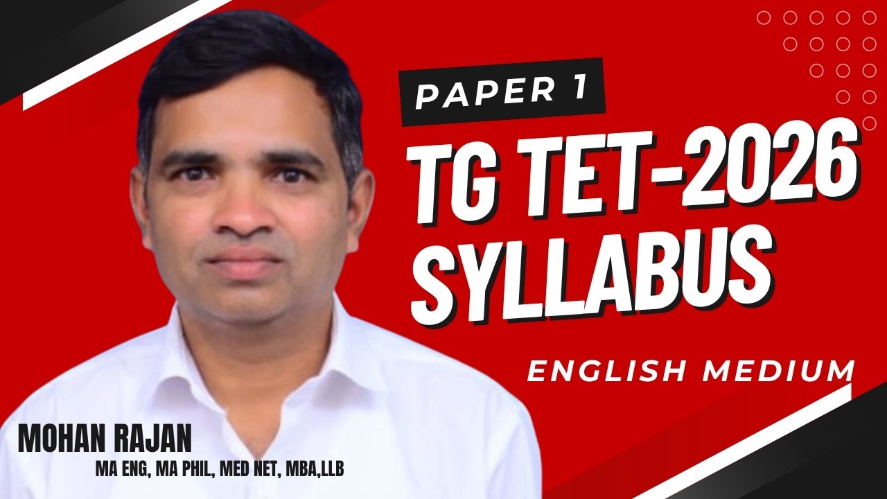 TG TET 2026 Syllabus | Paper 1  Full Details | English Medium | Masters Teach