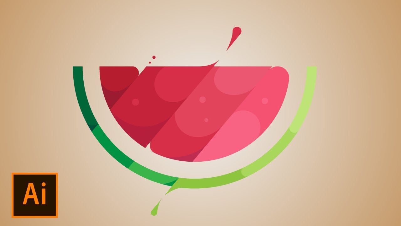 How To Create Fantastic Watermelon Flat Vector Illustration Tutorial