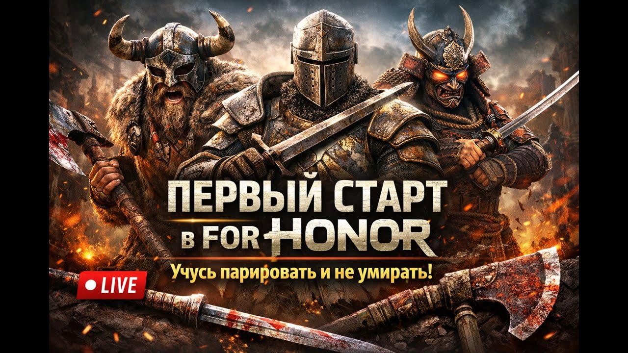 ПЕРВЫЙ СТАРТ в FOR HONOR ⚔️ Учусь парировать и не умирать | Новичок врывается