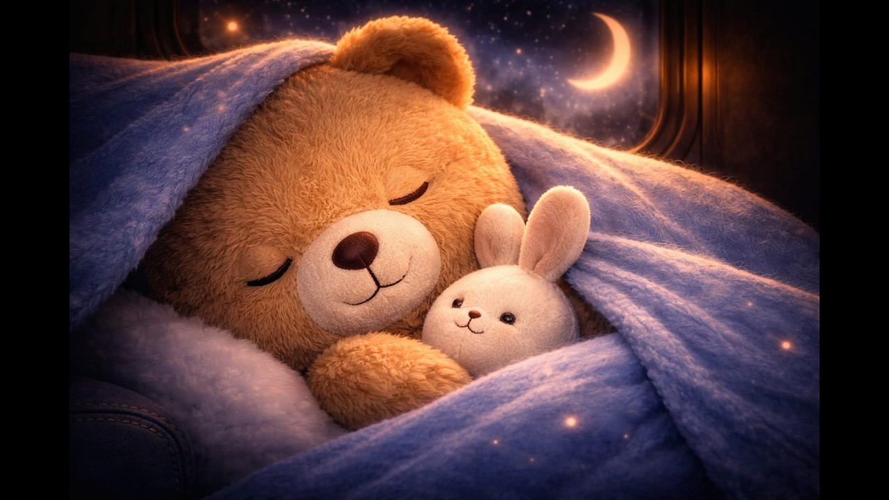 3 Hours Train White Noise with Little Bear 🚂 |Calming Night Train Sounds for Deep Sleep & Baby Sleep