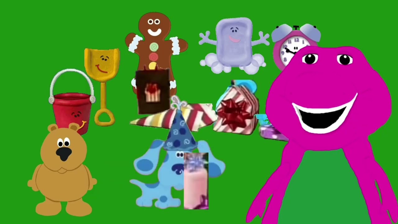 Barney in Blue's Clues: Blue's Birthday (Season 2, Episode 9) (Forward & Reverse)