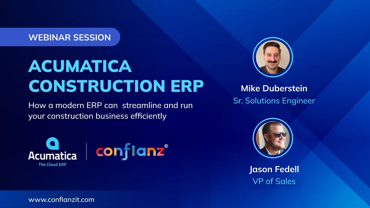 Webinar: Acumatica Construction ERP - Streamlining & Running Your Construction Business Efficiently