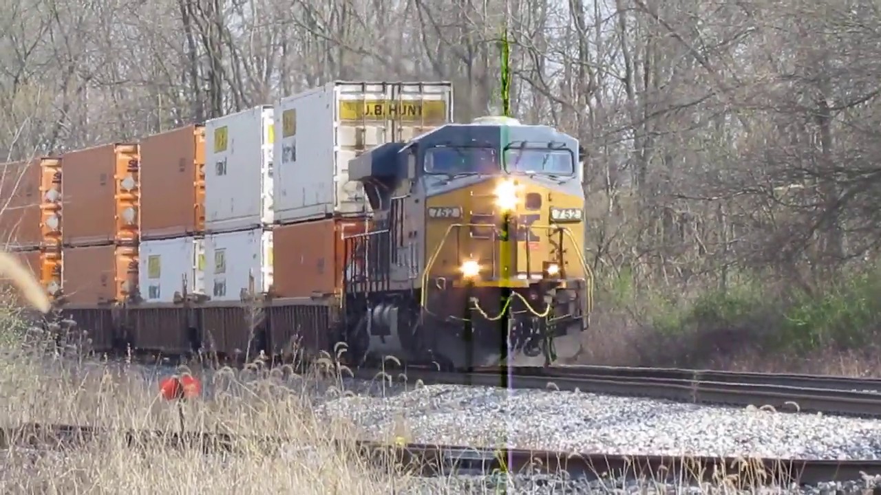 CSX Intermodal Train from Lodi, Ohio with Defect Detector April 6, 2020