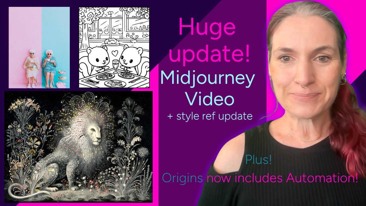 NEW! MIDJOURNEY now has VIDEO!! and ORIGINS has automation! Plus STYLE REF tips for Coloring books!