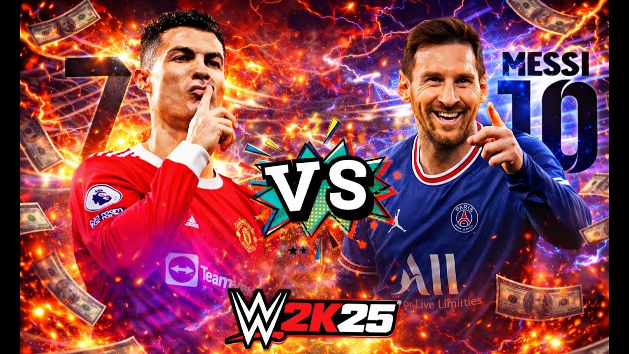 Ronaldo vs Messi | WWE 2k25 Live 🔴 #shorts #shortslive #shortsfeeds #cr7 #messi